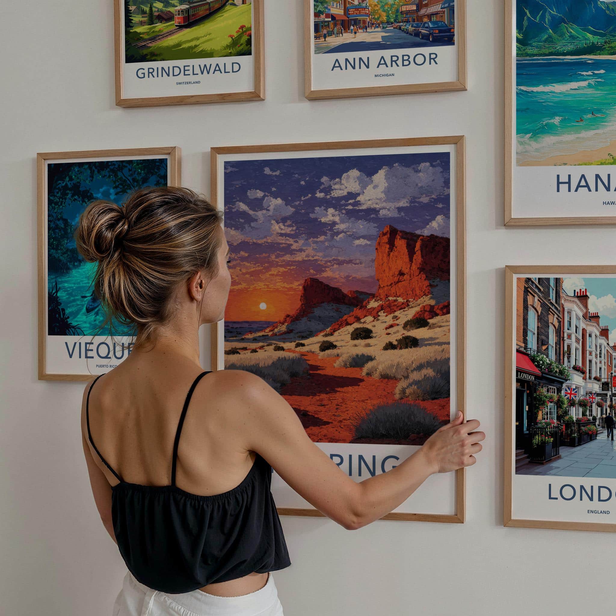 Arkariniga Poster - Australia Travel Print - Red Rock Desert Home Decor