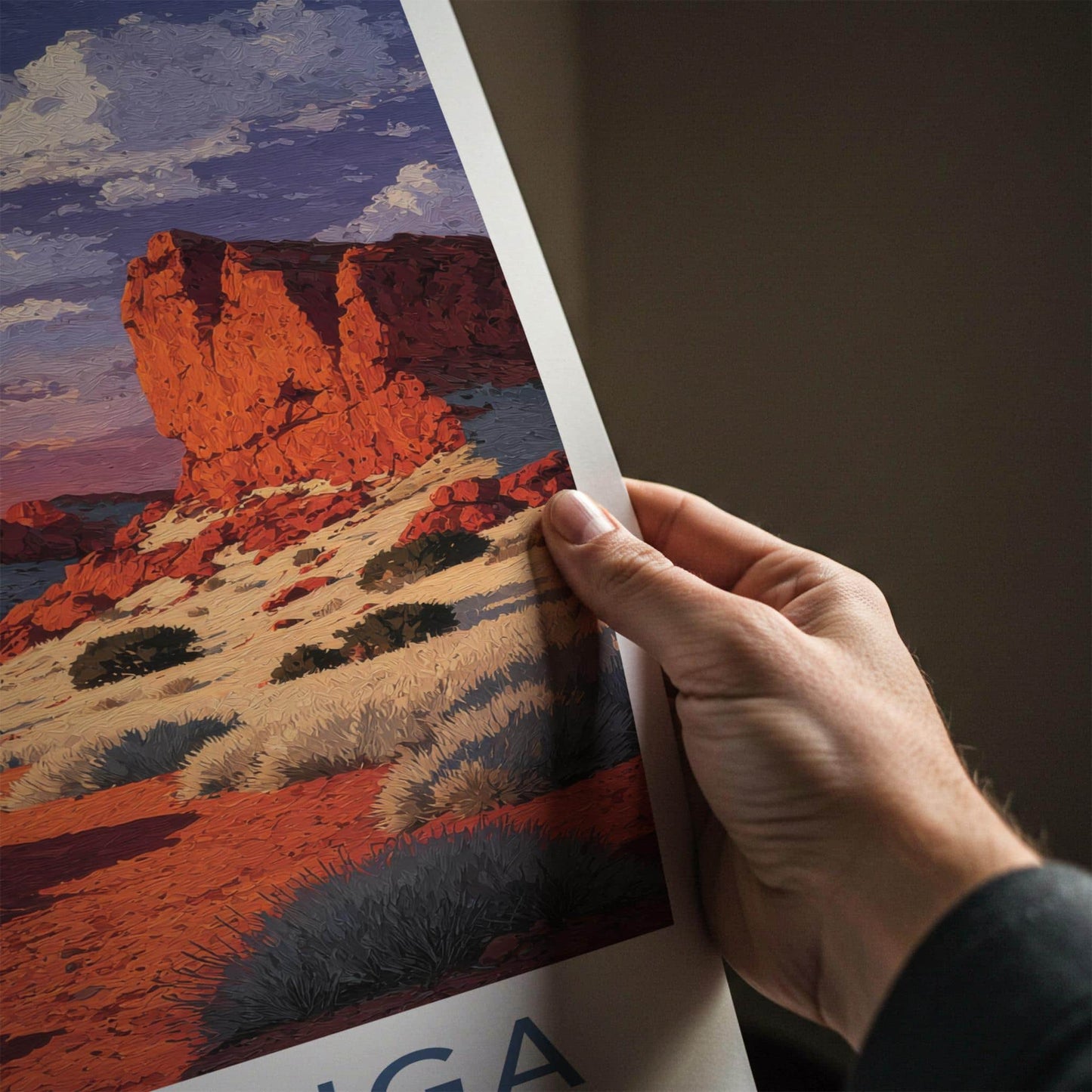 Arkariniga Poster - Australia Travel Print - Red Rock Desert Home Decor