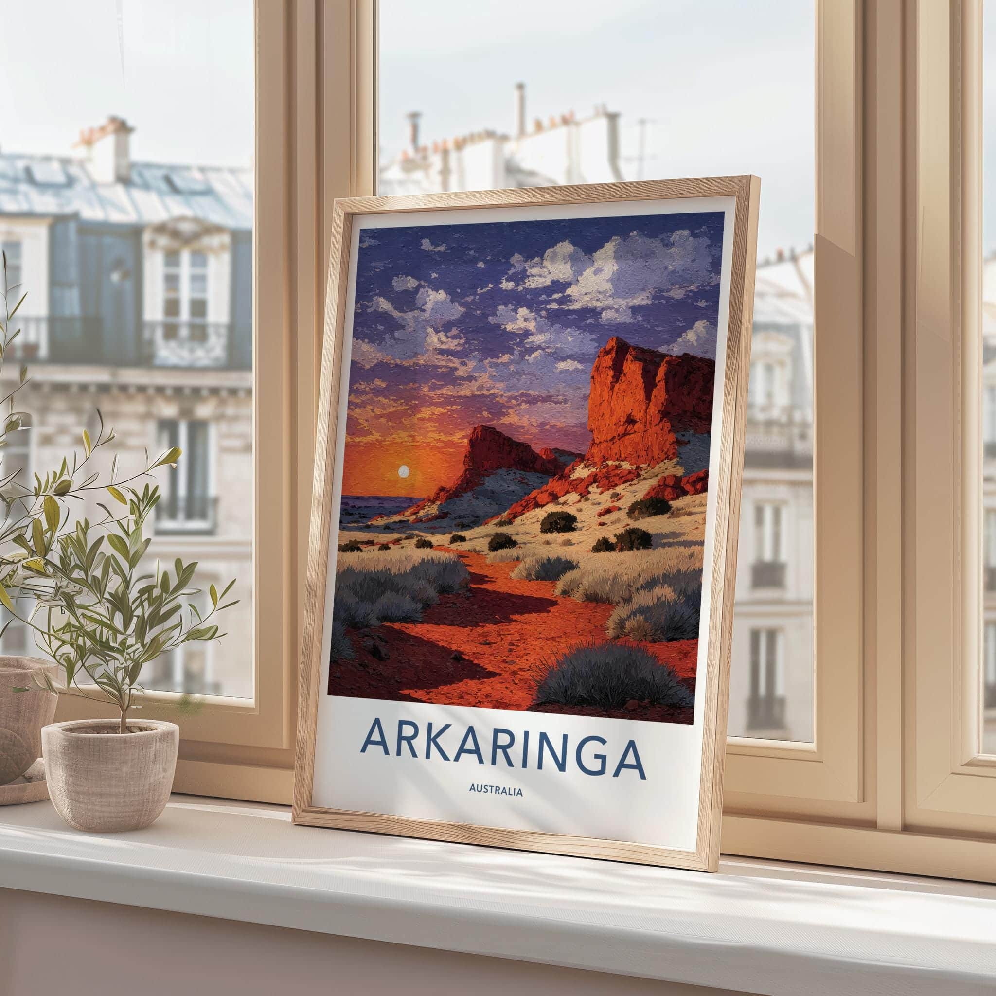 Arkariniga Poster - Australia Travel Print - Red Rock Desert Home Decor