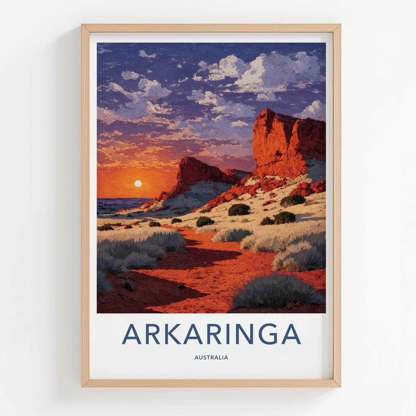 Arkariniga Poster - Australia Travel Print - Red Rock Desert Home Decor