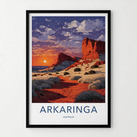 Arkariniga Poster - Australia Travel Print - Red Rock Desert Home Decor