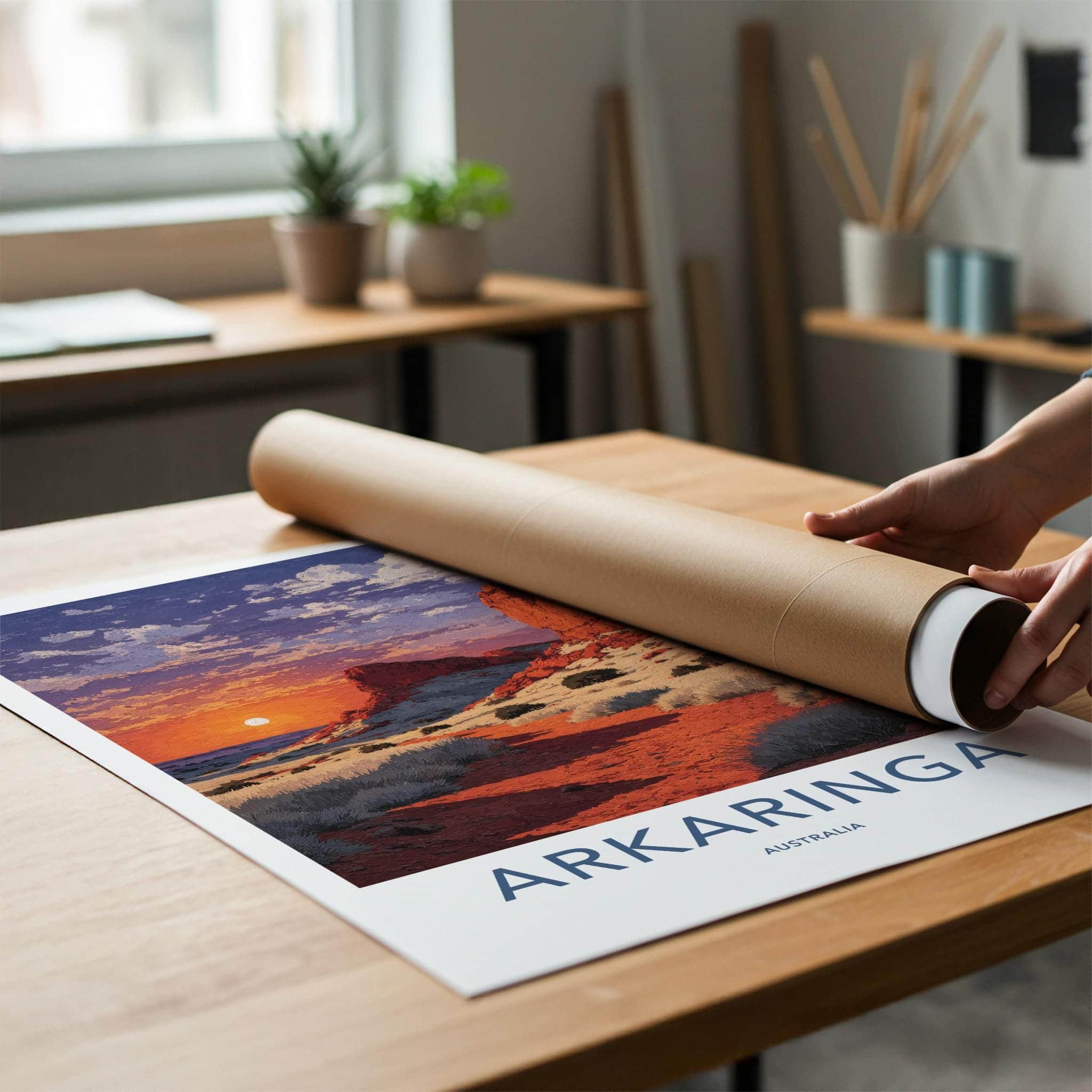 Arkariniga Poster - Australia Travel Print - Red Rock Desert Home Decor
