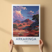 Arkarringa Australia Travel Poster, Vibrant Desert Landscape Wall Art Print, Anime Style Nature Decor, Outback Scenery Gift
