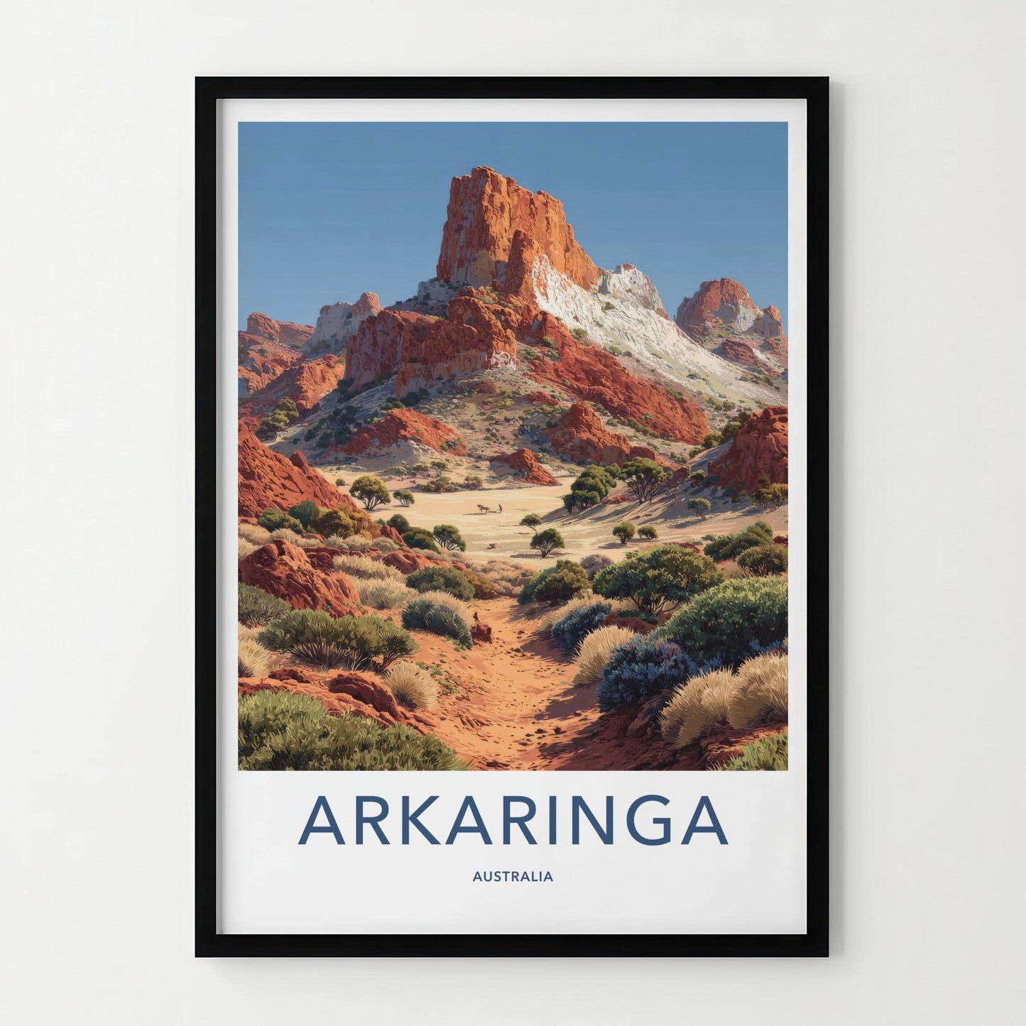 Arkarringa Poster - Australia Travel Art - Red Rock Desert Wall Decor