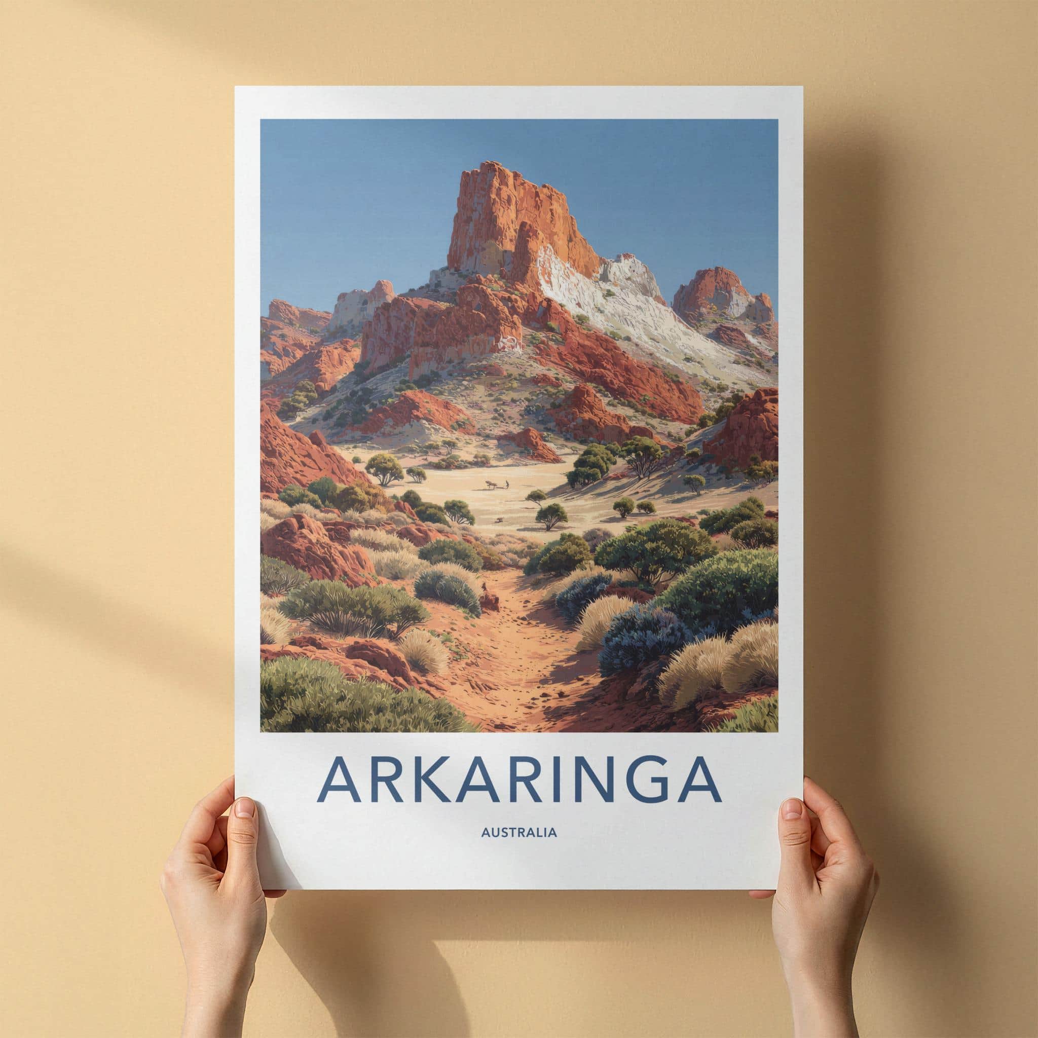 Arkarringa Poster - Australia Travel Art - Red Rock Desert Wall Decor