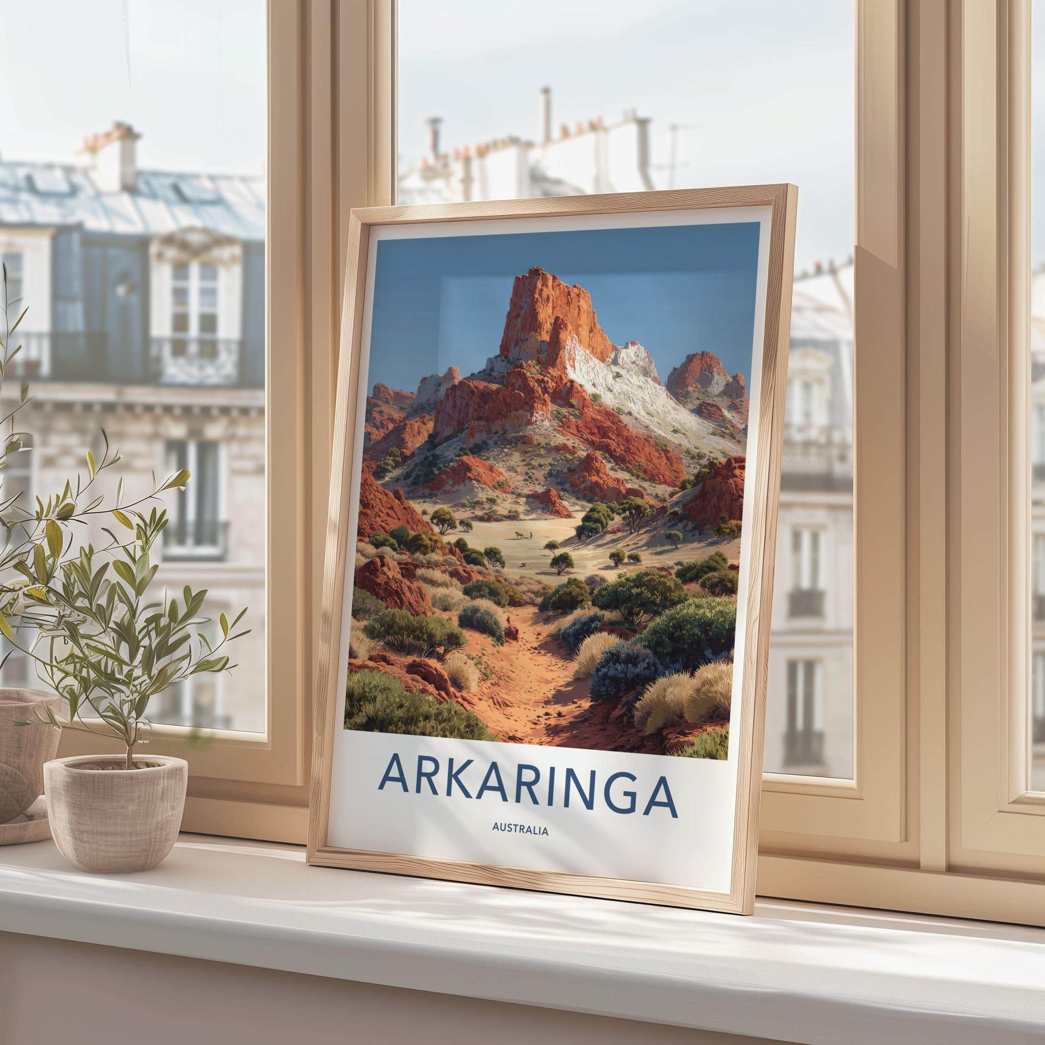 Arkarringa Poster - Australia Travel Art - Red Rock Desert Wall Decor