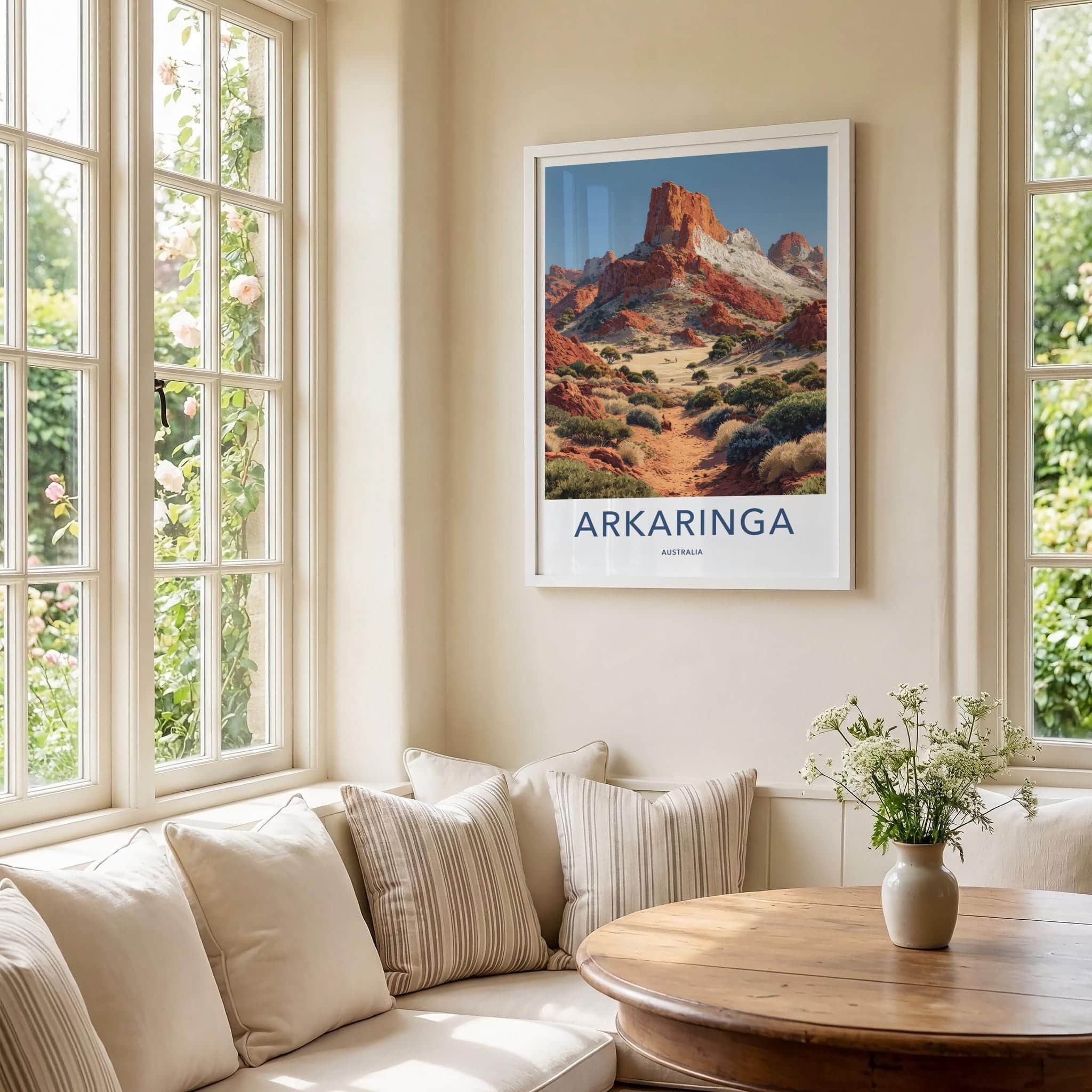 Arkarringa Poster - Australia Travel Art - Red Rock Desert Wall Decor