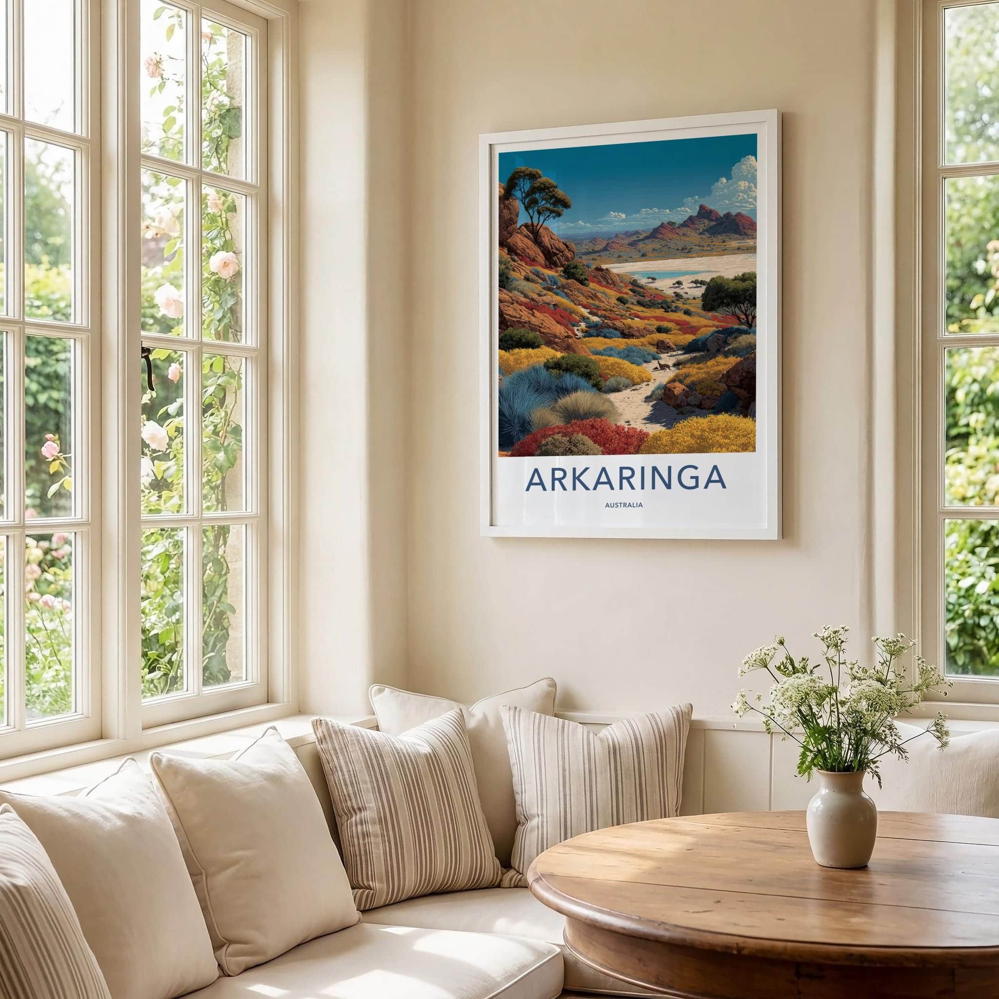 Arkarringa Poster - Australia Travel Print - Vibrant Desert Scene Wall Decor