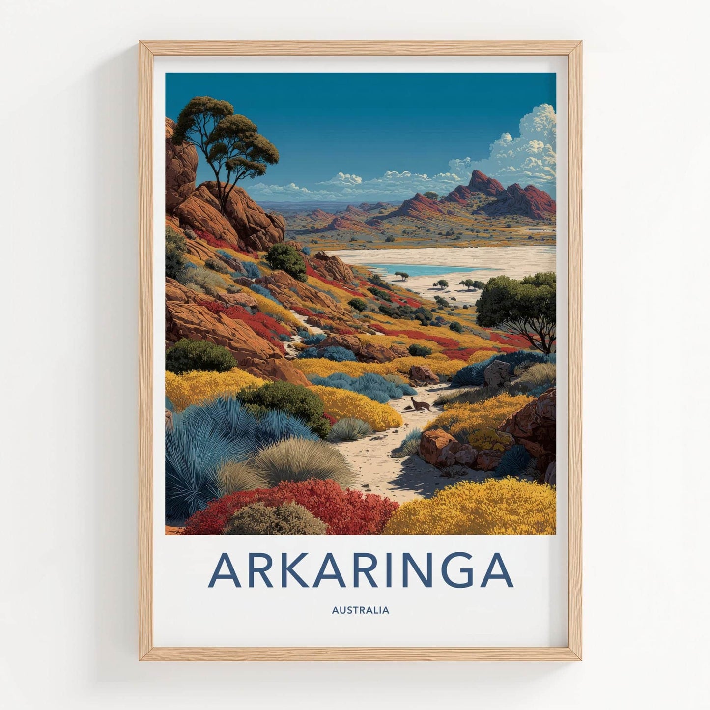Arkarringa Poster - Australia Travel Print - Vibrant Desert Scene Wall Decor