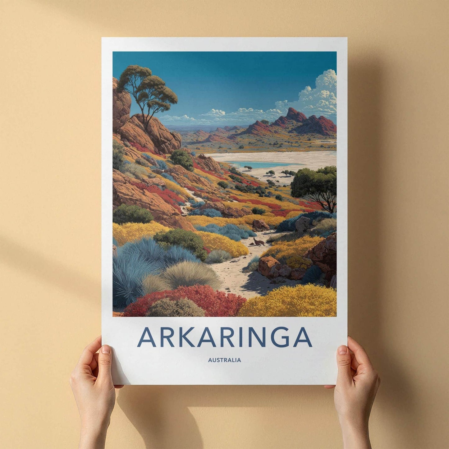 Arkarringa Poster - Australia Travel Print - Vibrant Desert Scene Wall Decor