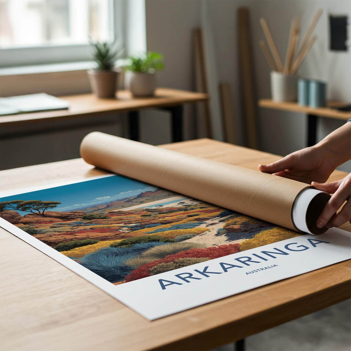 Arkarringa Poster - Australia Travel Print - Vibrant Desert Scene Wall Decor