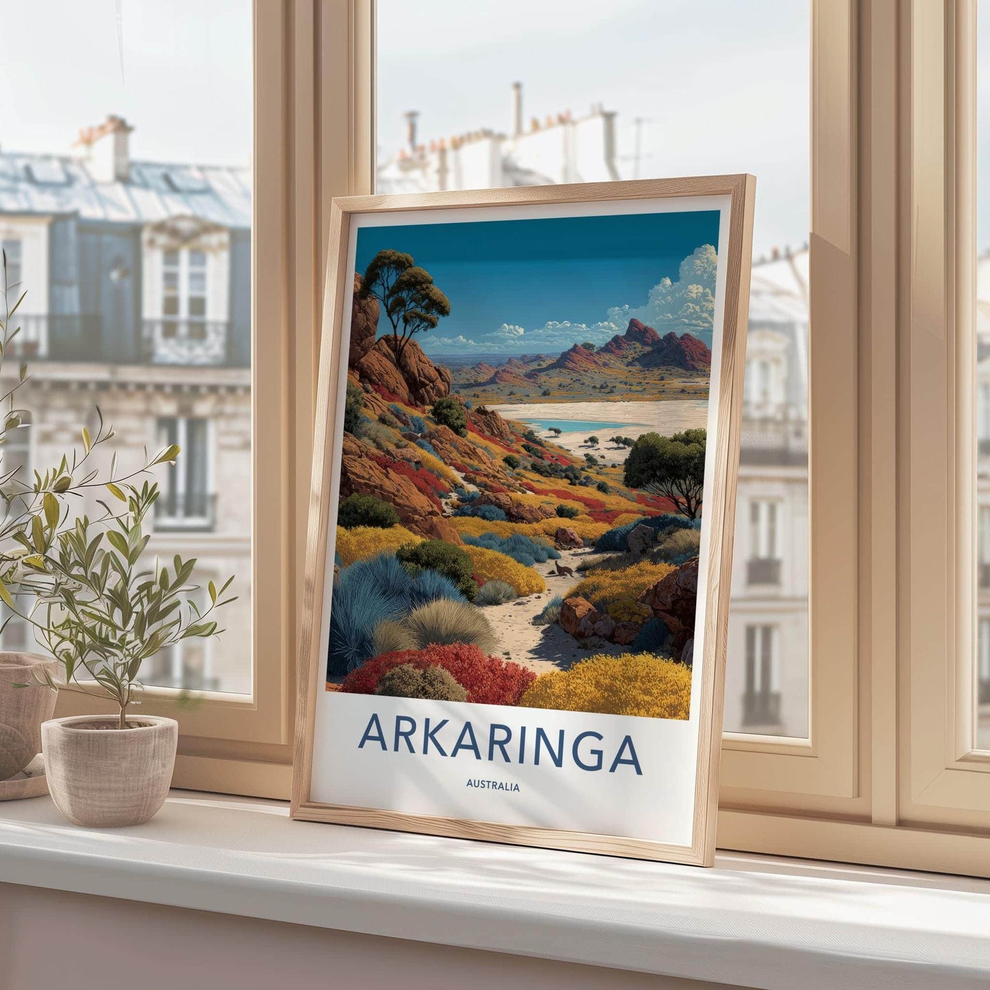 Arkarringa Poster - Australia Travel Print - Vibrant Desert Scene Wall Decor