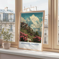 Arunachal Pradesh Poster - India Travel Art - Mountain Temple Bloom Gallery Art