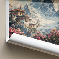 Arunachal Pradesh Poster - India Travel Art - Mountain Temple Home Decor | Serene Himalayan Watercolor Wall Art Print for Nature Lovers &