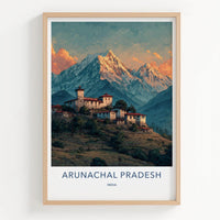 Arunachal Pradesh Poster - India Travel Art - Mountain Village Wall Decor