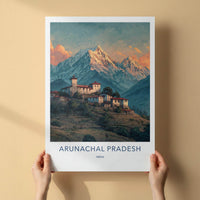 Arunachal Pradesh Poster - India Travel Art - Mountain Village Wall Decor