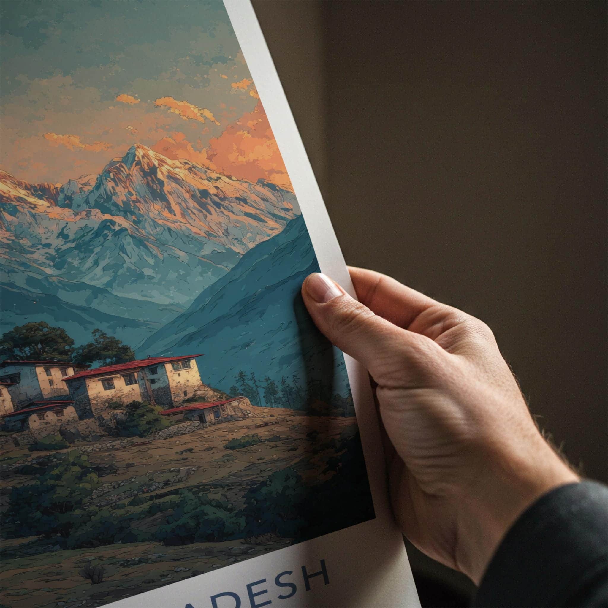 Arunachal Pradesh Poster - India Travel Art - Mountain Village Wall Decor
