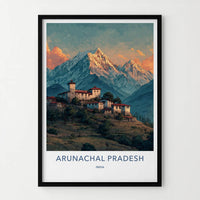 Arunachal Pradesh Poster - India Travel Art - Mountain Village Wall Decor