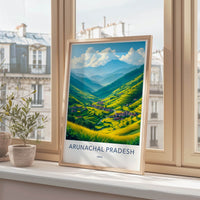 Arunachal Pradesh Poster - India Wall Art - Green Terraced Village Gift