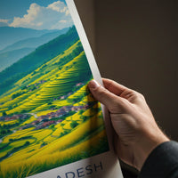 Arunachal Pradesh Poster - India Wall Art - Green Terraced Village Gift