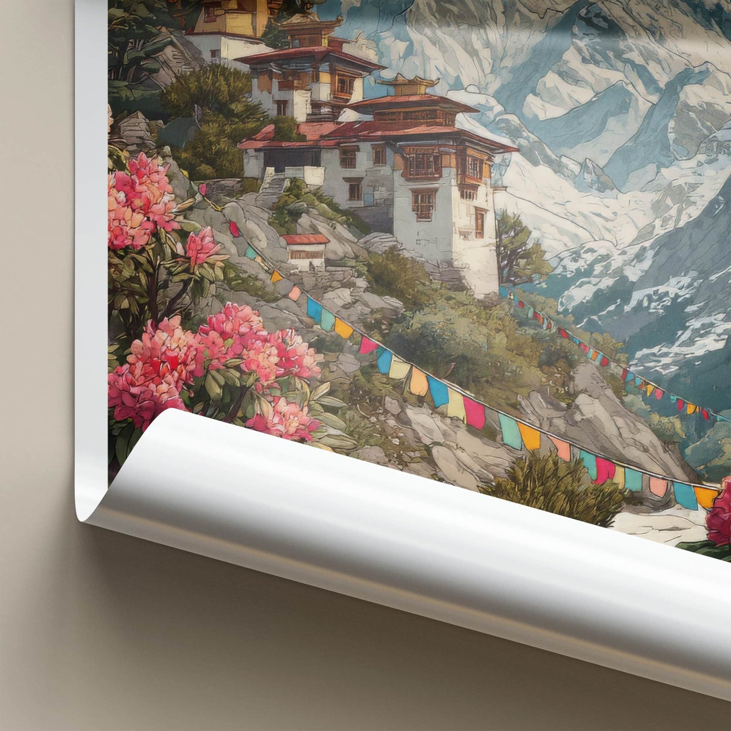 Arunachal Pradesh Poster - India Wall Art - Temples Mountain Flowers Home Decor