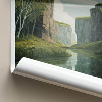 Asbyrgi Poster - Iceland Travel Art - Canyon River View Travel Decor