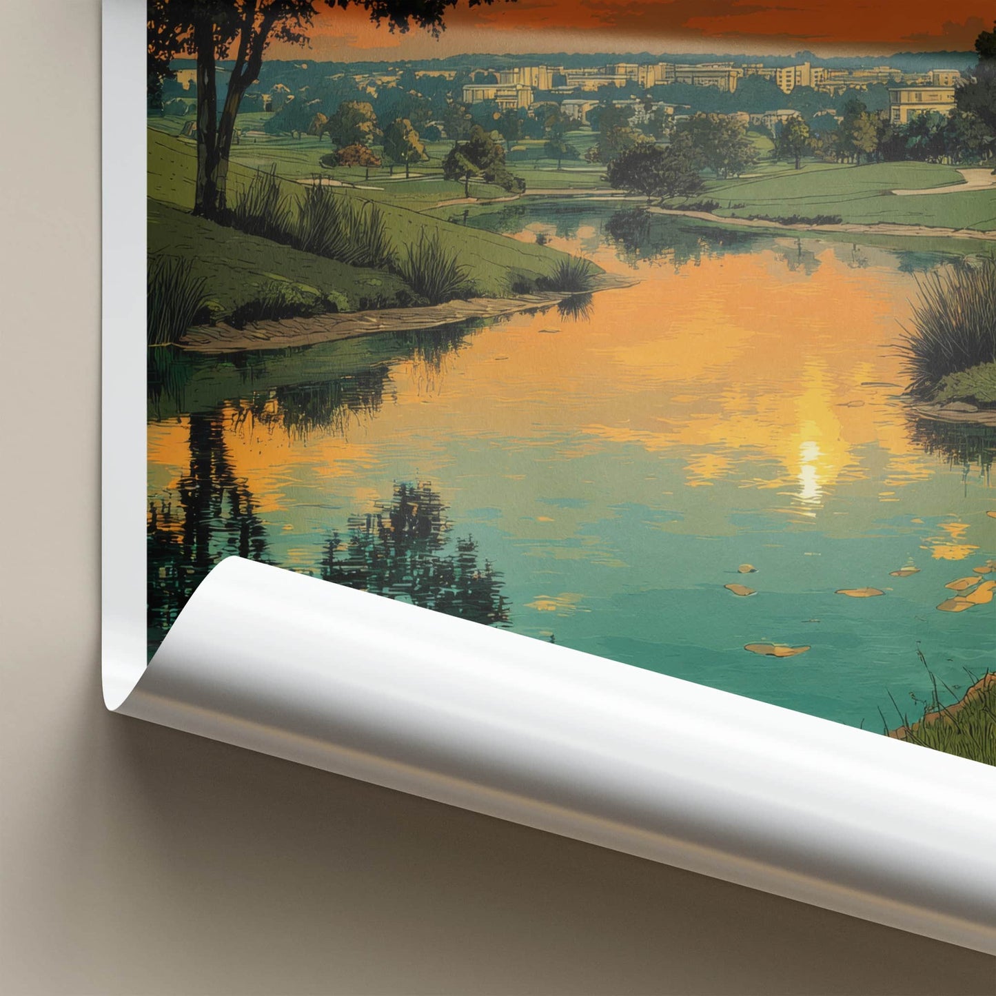 Ashburn Poster - Virginia Travel Art - Golf Course Sunset Home Decor