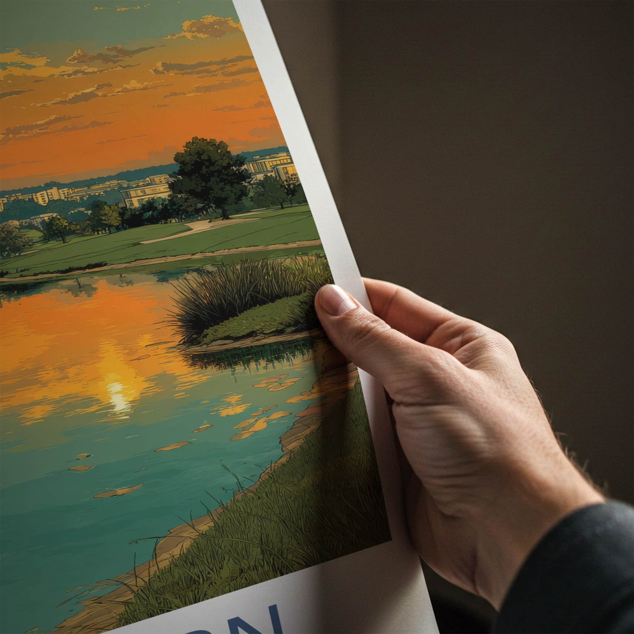 Ashburn Poster - Virginia Travel Art - Golf Course Sunset Home Decor