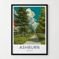 Ashburn Poster - Virginia Travel Print - Lush Green Pathway Lounge Decor