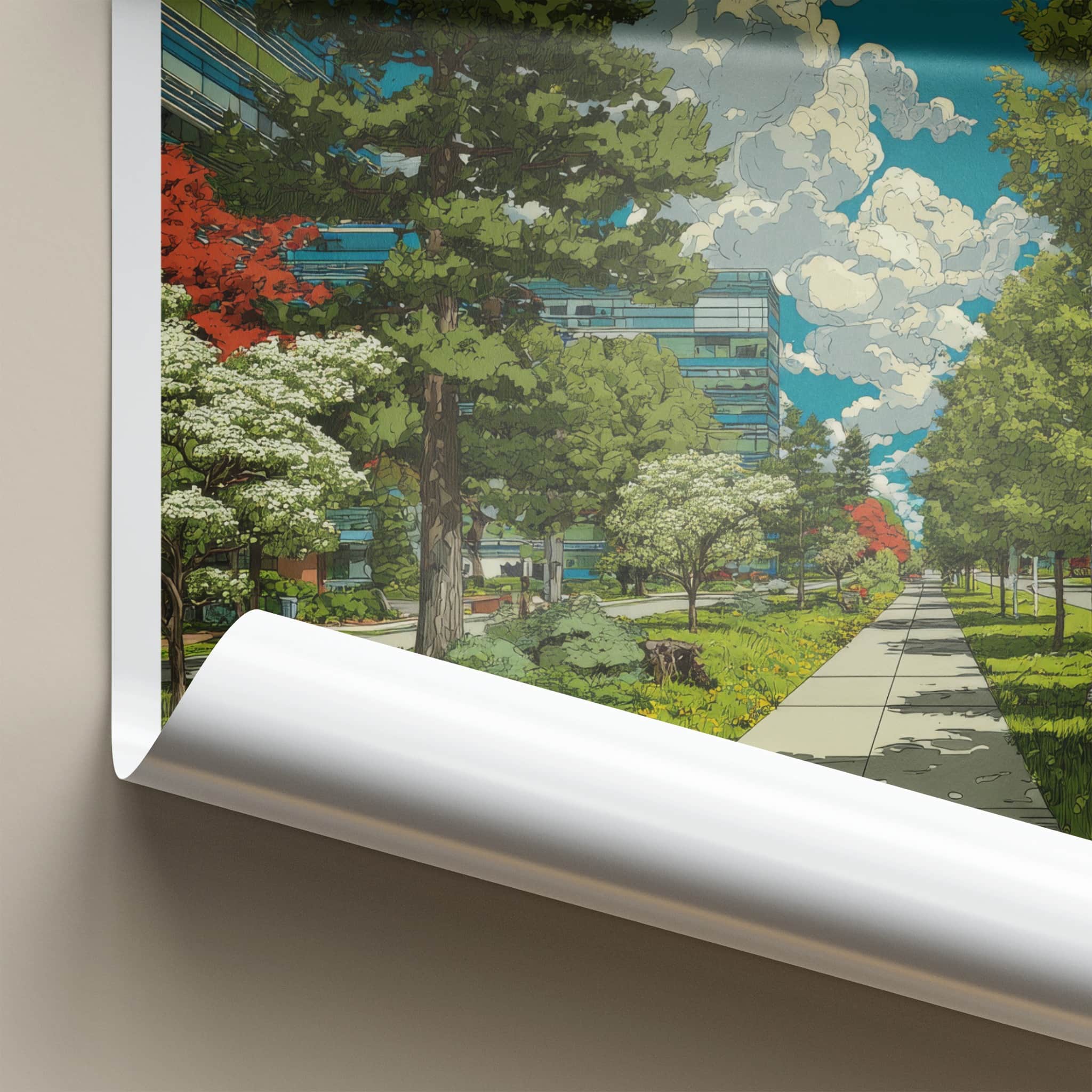 Ashburn Poster - Virginia Travel Print - Lush Green Pathway Lounge Decor