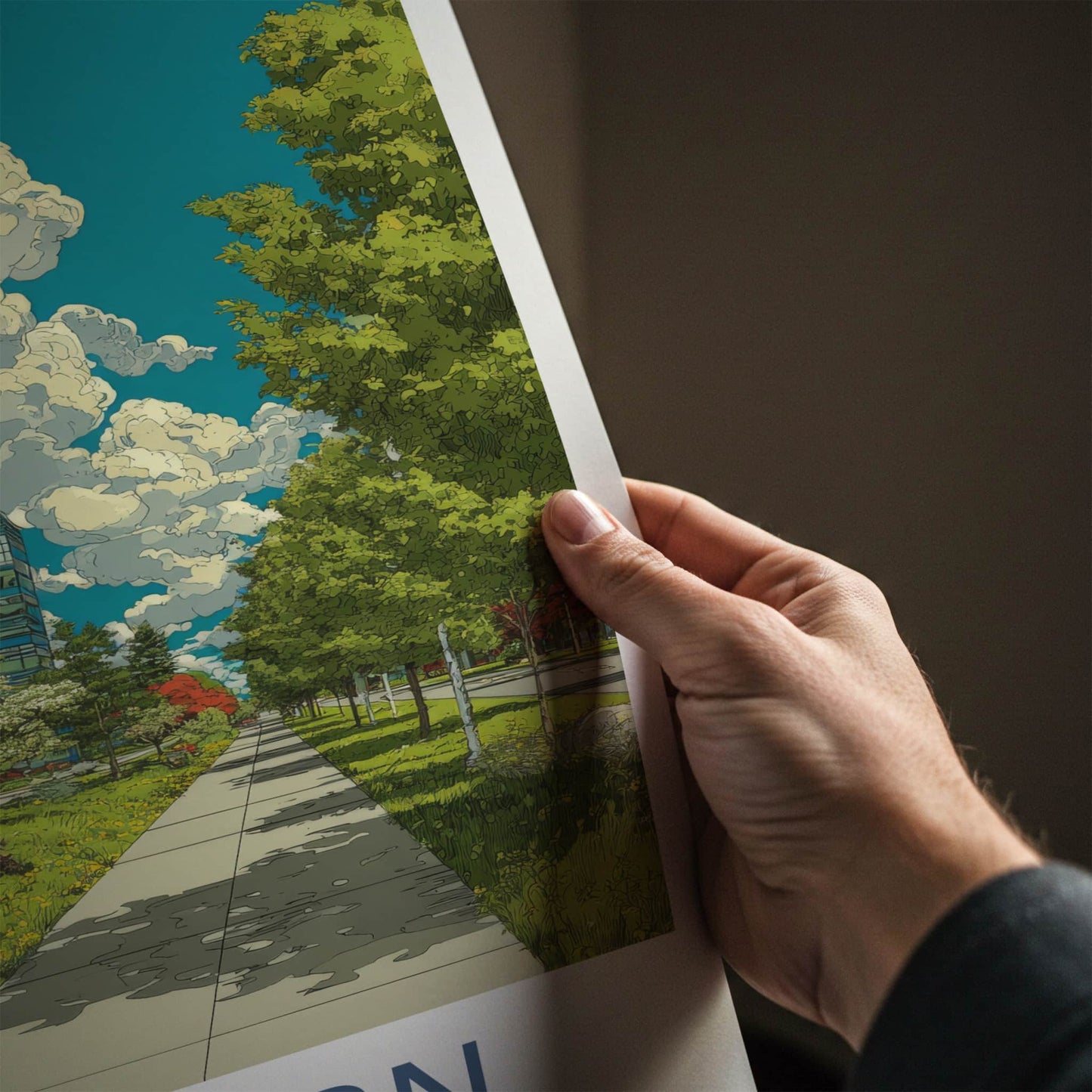 Ashburn Poster - Virginia Travel Print - Lush Green Pathway Lounge Decor