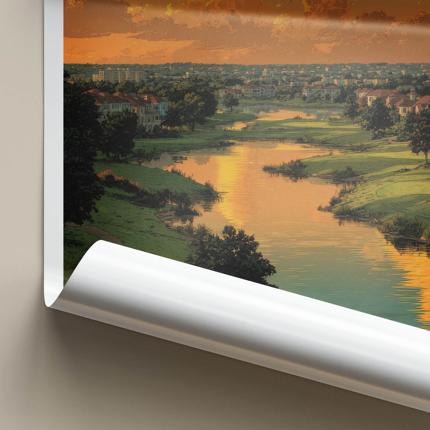 Ashburn Poster - Virginia Wall Art - Golden Hour Waterscape Home Decor