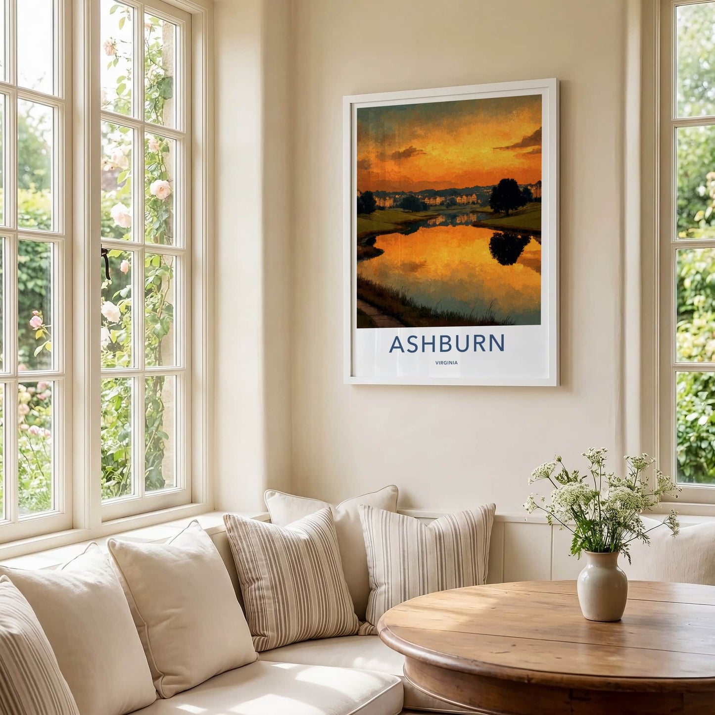 Ashburn Poster - Virginia Wall Art - Golden Lake Houses Home Decor