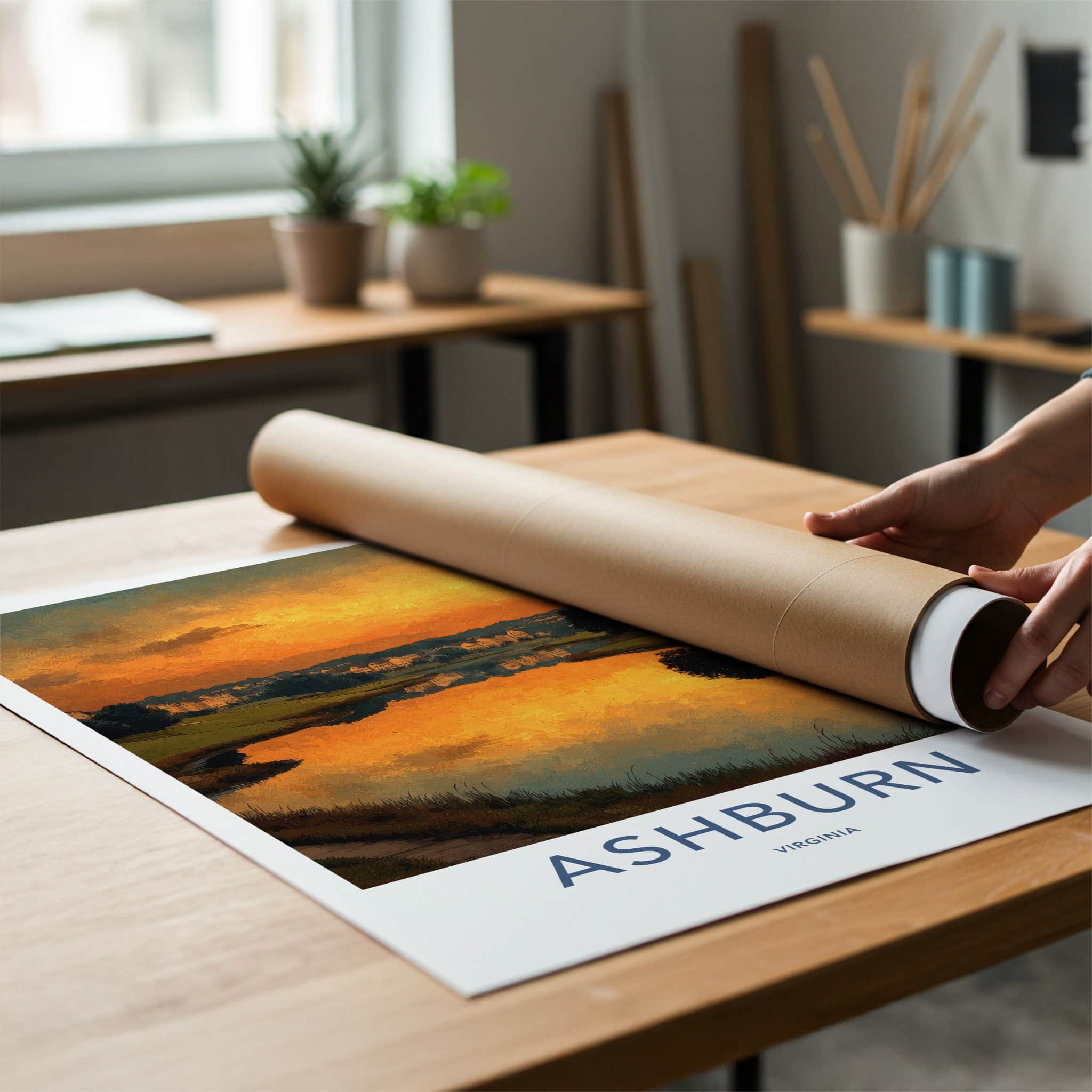 Ashburn Poster - Virginia Wall Art - Golden Lake Houses Home Decor
