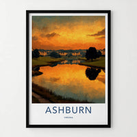 Ashburn Poster - Virginia Wall Art - Golden Lake Houses Home Decor