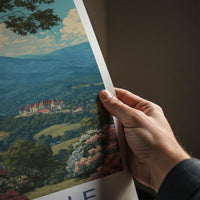 Asheville Poster - North Carolina Art Print - Estate Mountains Trees Home Decor