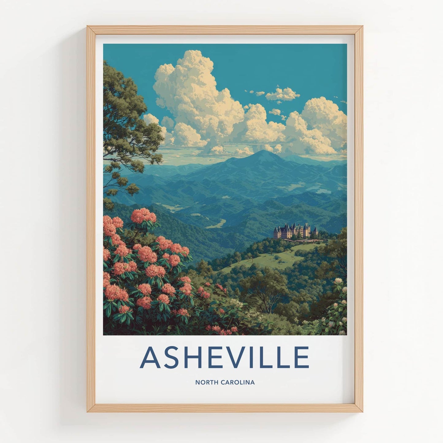 Asheville Poster - North Carolina Travel Art - Grand Estate Mountains Gallery Art