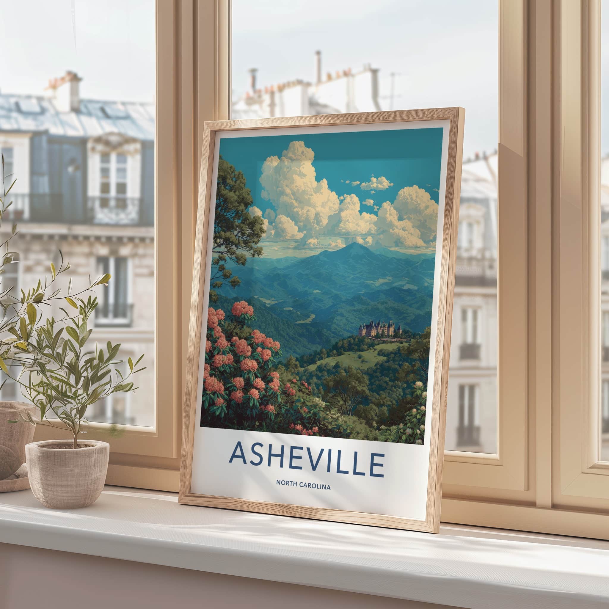 Asheville Poster - North Carolina Travel Art - Grand Estate Mountains Gallery Art