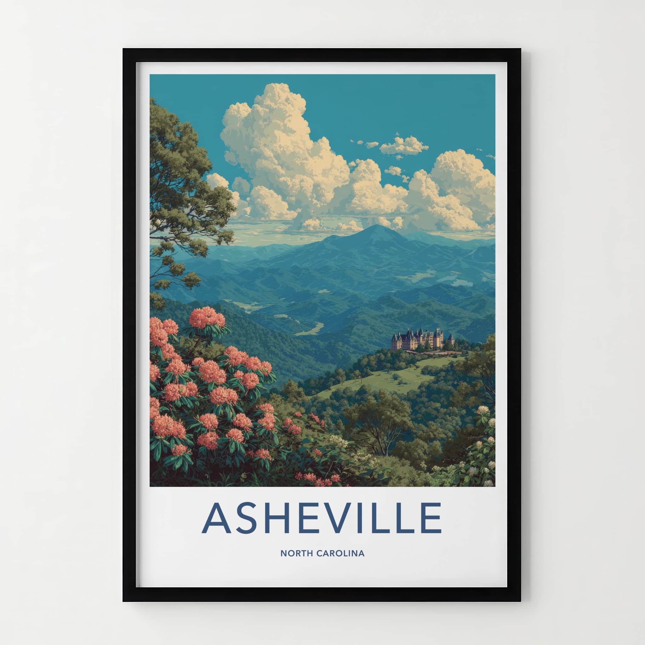 Asheville Poster - North Carolina Travel Art - Grand Estate Mountains Gallery Art