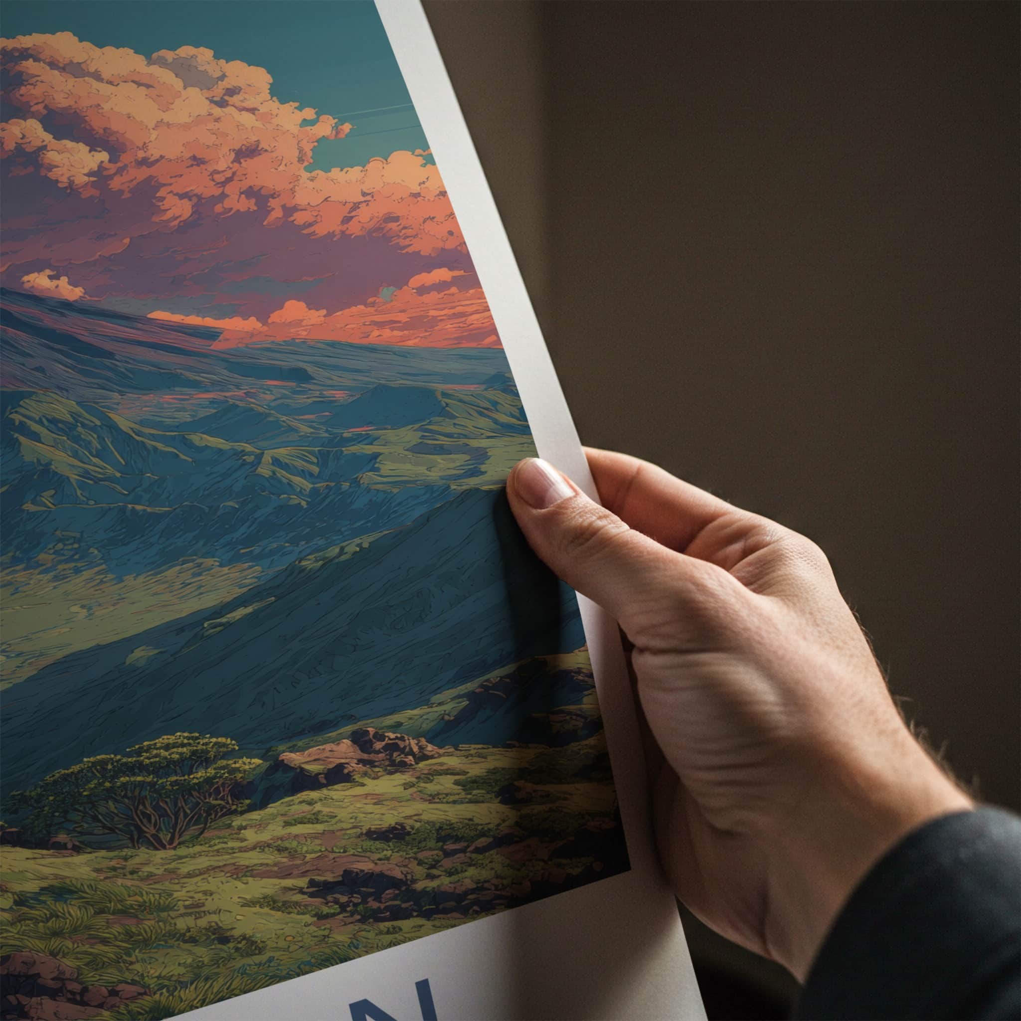 Aso-San Poster - Japan Travel Art - Cloudy Mountain Vista Home Decor