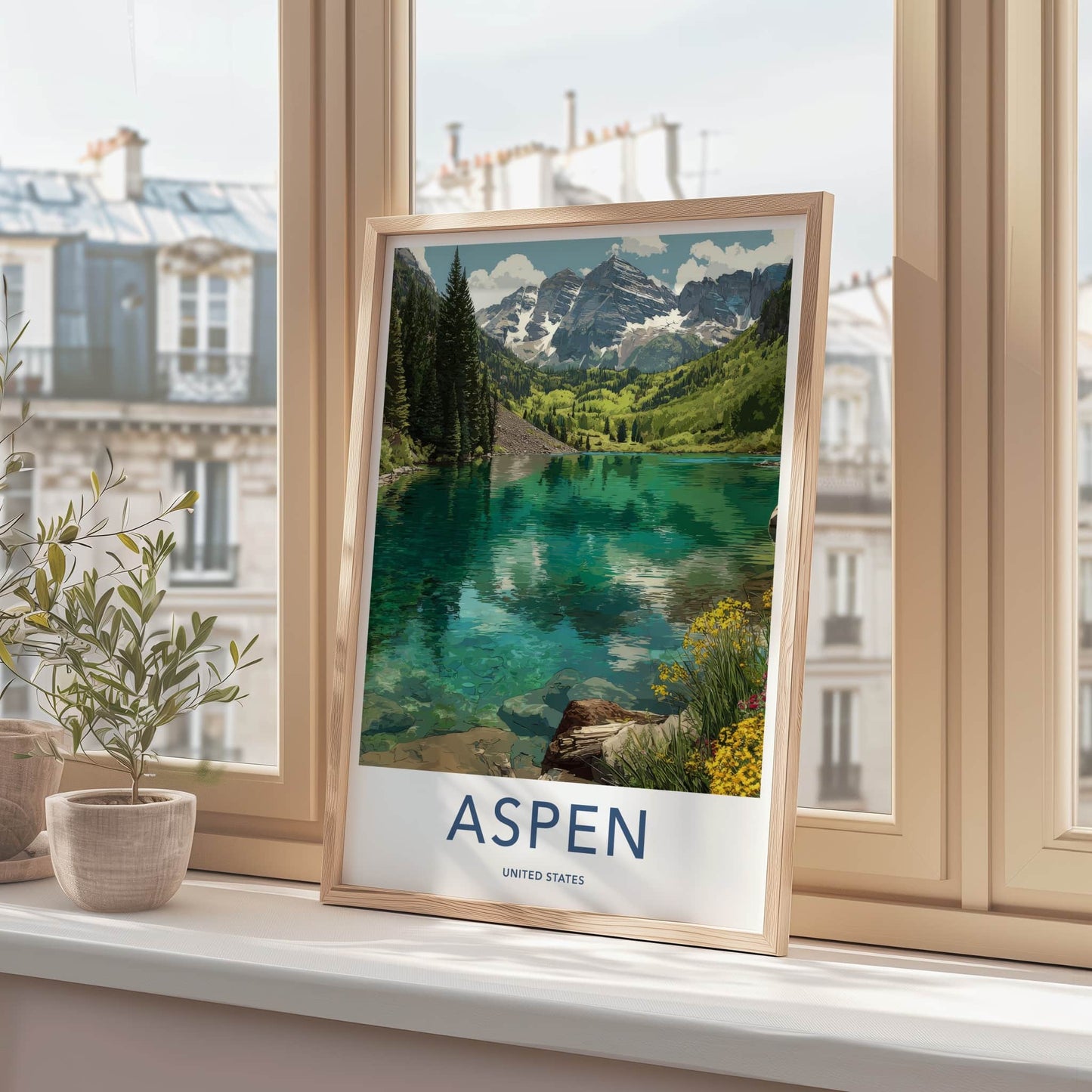 Aspen Poster - Colorado Art Print - Turquoise Lake Peaks Gallery Art