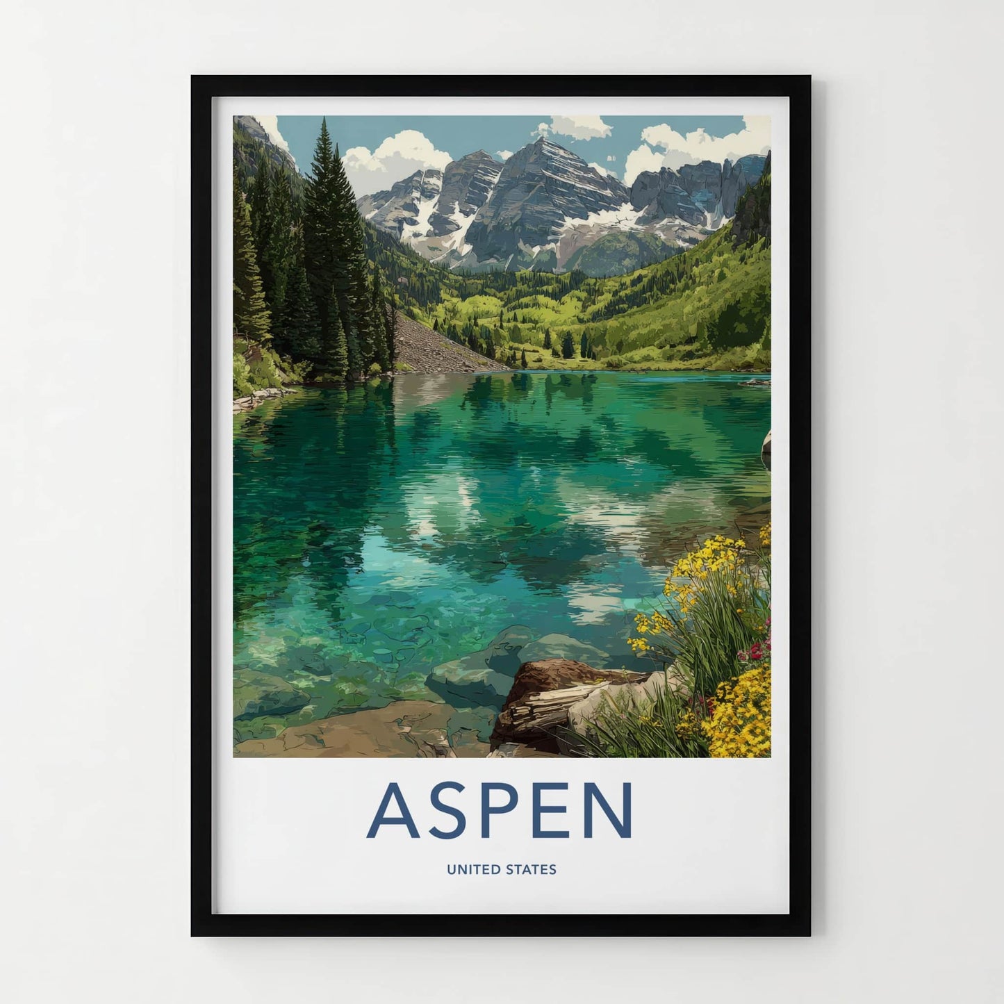 Aspen Poster - Colorado Art Print - Turquoise Lake Peaks Gallery Art