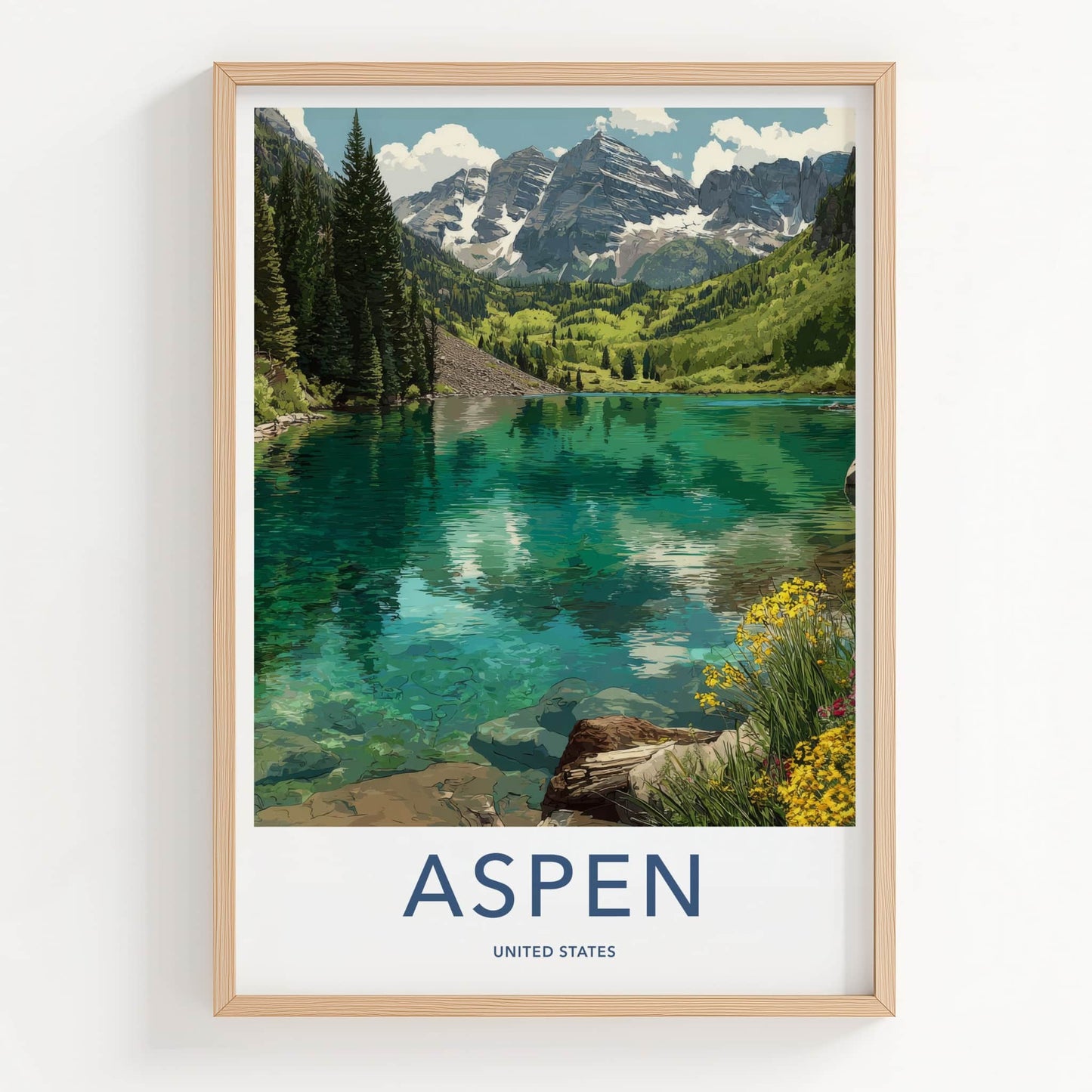 Aspen Poster - Colorado Art Print - Turquoise Lake Peaks Gallery Art