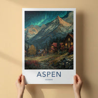 Aspen Poster - Colorado Aurora Mountain Village Art Print Gallery Art