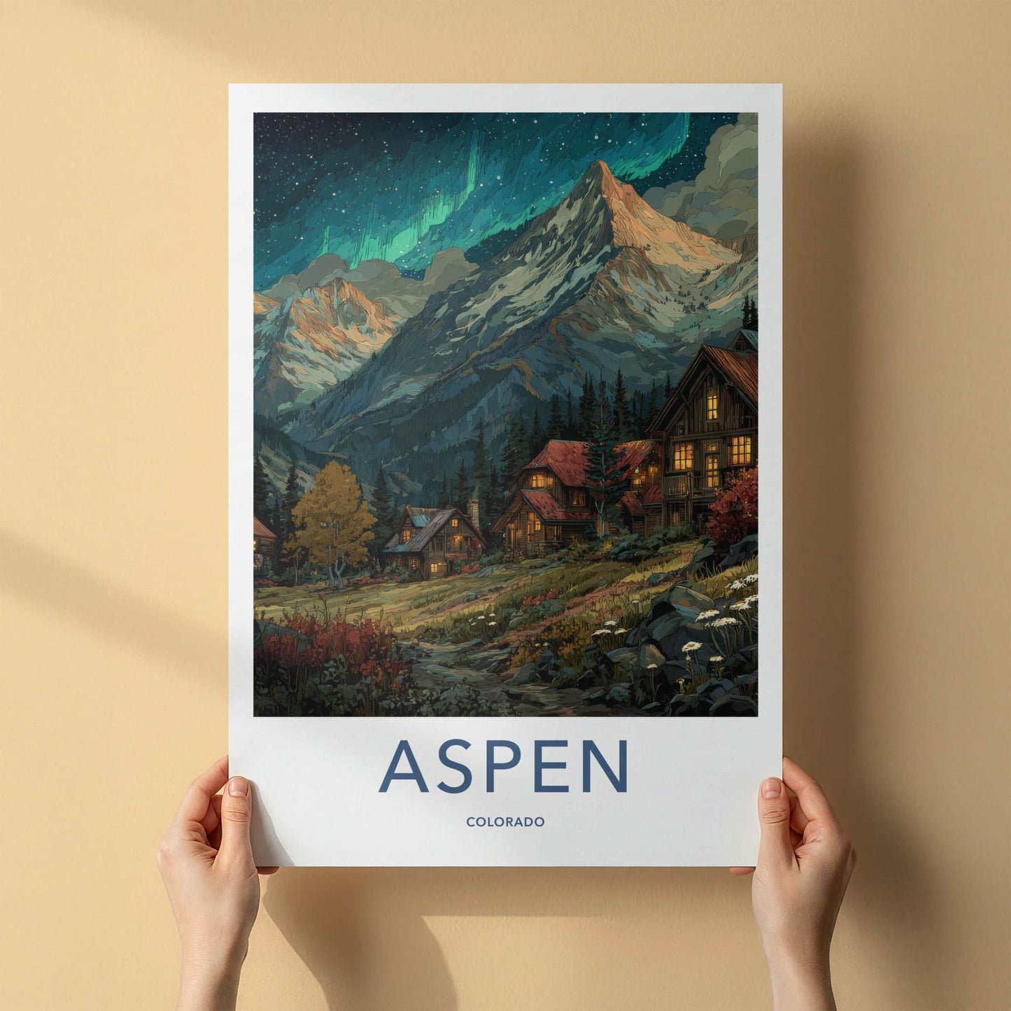 Aspen Poster - Colorado Aurora Mountain Village Art Print Gallery Art