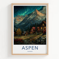 Aspen Poster - Colorado Aurora Mountain Village Art Print Gallery Art