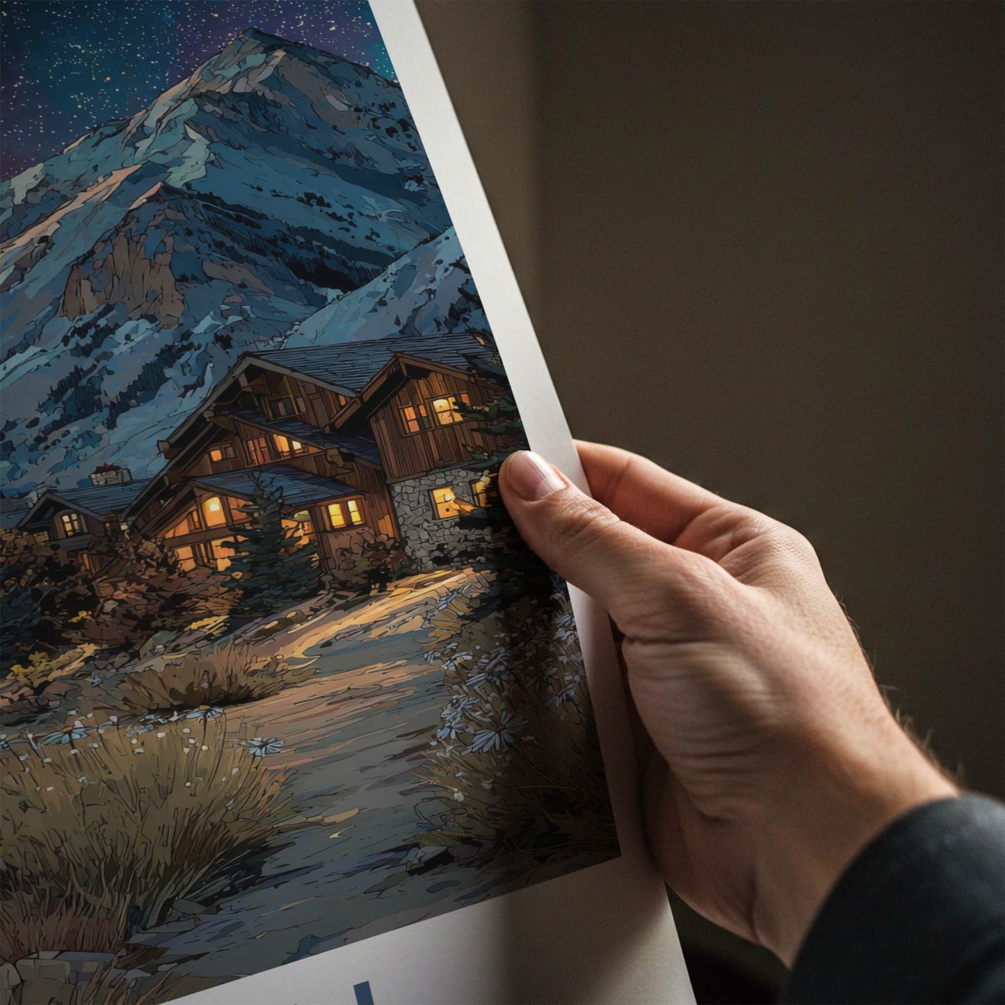 Aspen Poster - Colorado Wall Art - Starry Mountain Village Home Decor