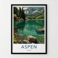 Aspen Poster - Colorado Wall Art - Vibrant Mountain Lake Home Decor