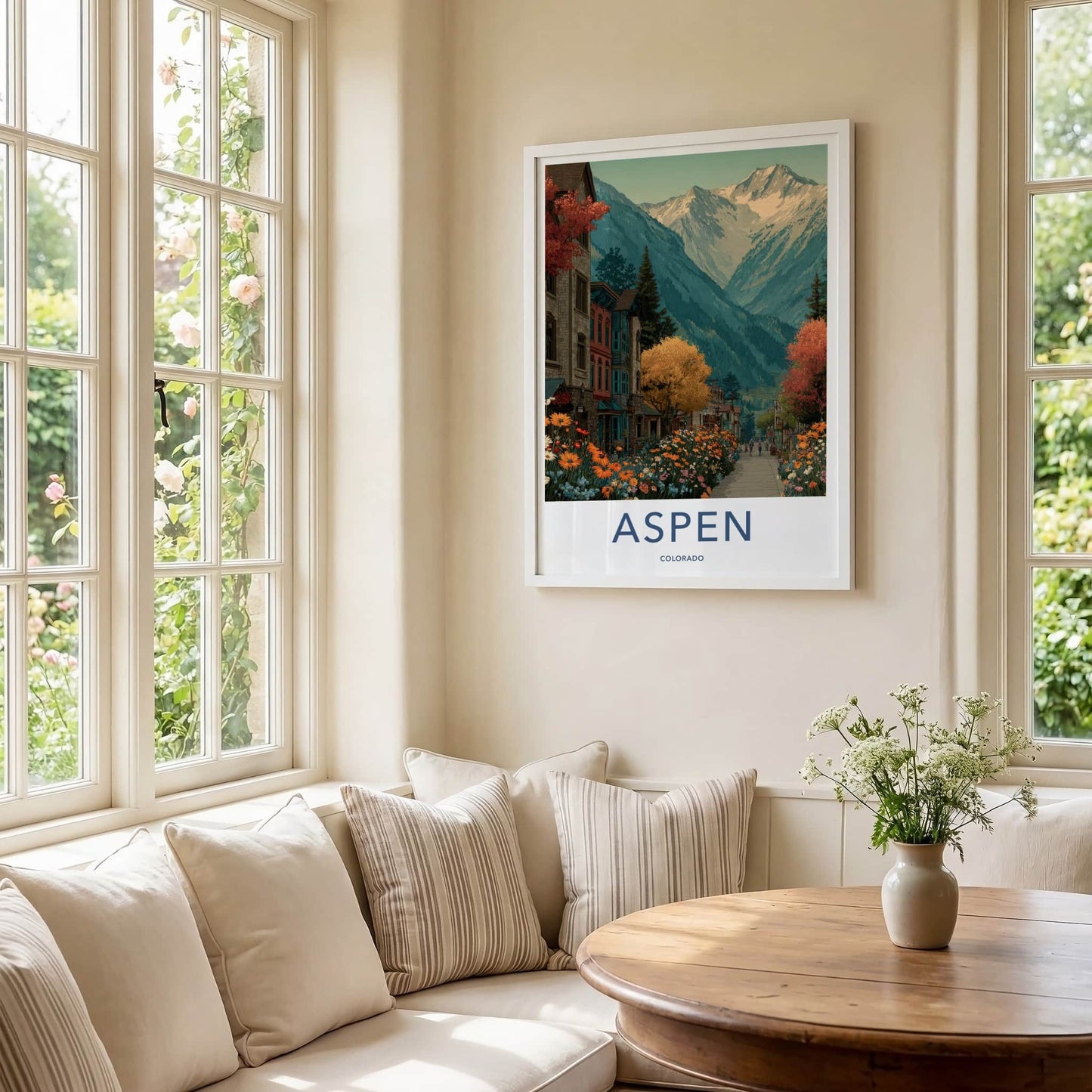 Aspen Poster - Colorado Wall Art - Vibrant Mountain Village Home Decor