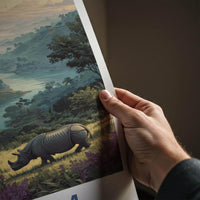 Assam Poster - India Wall Art - Rhino River Valley Home Decor